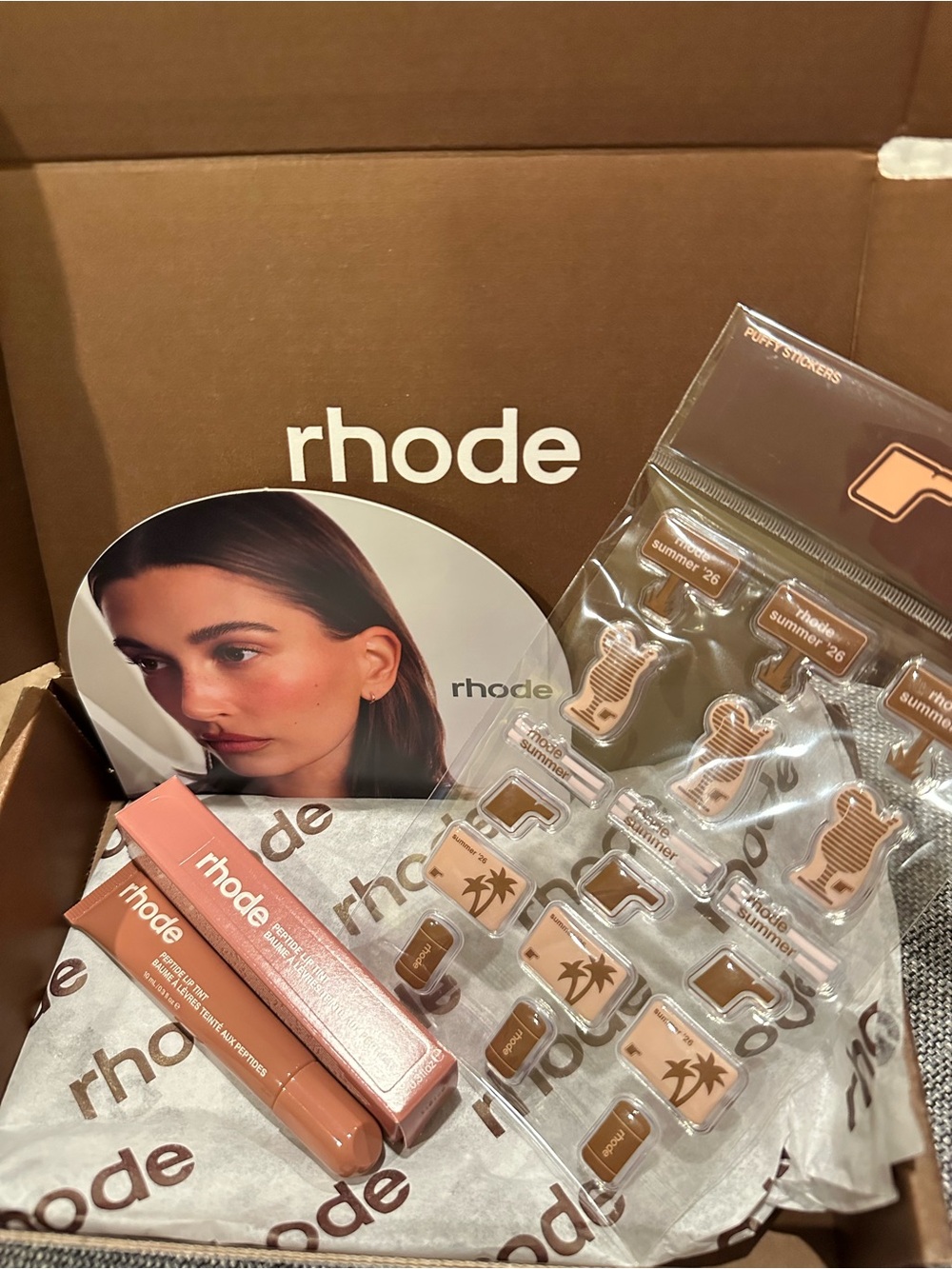 RHODE Colada Peptide Lip Tint balm + Puffy Sticker Stickers Sold out! New in Box - Picture 2 of 4